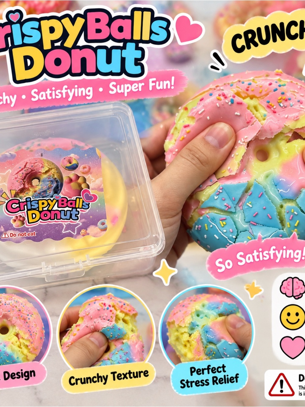 Crispy Balls Donut Crunchy Squishy